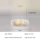 Axyaa Cloud Feather Pendant Light: Modern Cream Chandelier for Bedroom, Restaurant, Study—Warm & Romantic