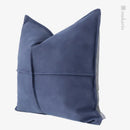 Axyaa Modern Light Luxury Leather Soft Square Pillow Set in Gray Blue