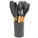Silicone Kitchen Utensils Set with Storage Bucket - Axyaa Brand