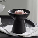 Axyaa Stone Pattern High Footed Ceramic Bowl for Molecular Cuisine and Desserts