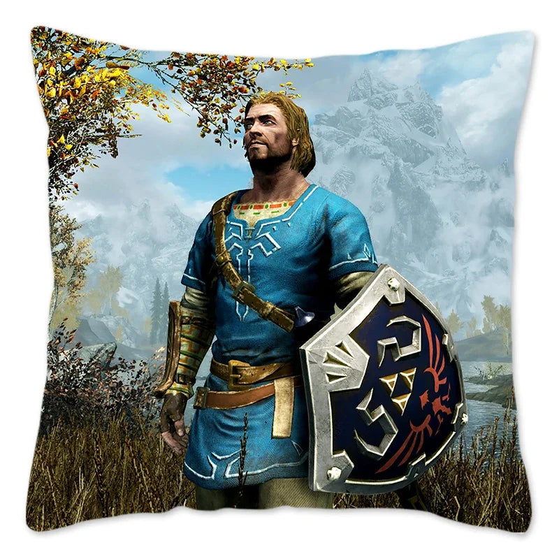 Axyaa Skyrim Meme Cushion Cover - Designer Polyester Cushion Case for Home Decor