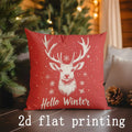 Axyaa Winter Festive Deer & Snowflake Pattern Cushion Cover for Sofa, Bedroom, Car