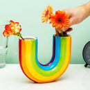 Axyaa Rainbow U-Shaped Resin Vase - Modern Aesthetic Home Decor Ornaments
