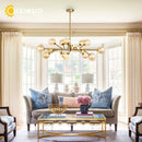 Axyaa Gray Glass Sputnik Chandelier: Height Adjustable, G9 Bulb, Home Ceiling Fixture