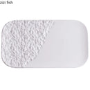 Axyaa White Ceramic Stone Pattern Sushi Plate - Creative Tableware