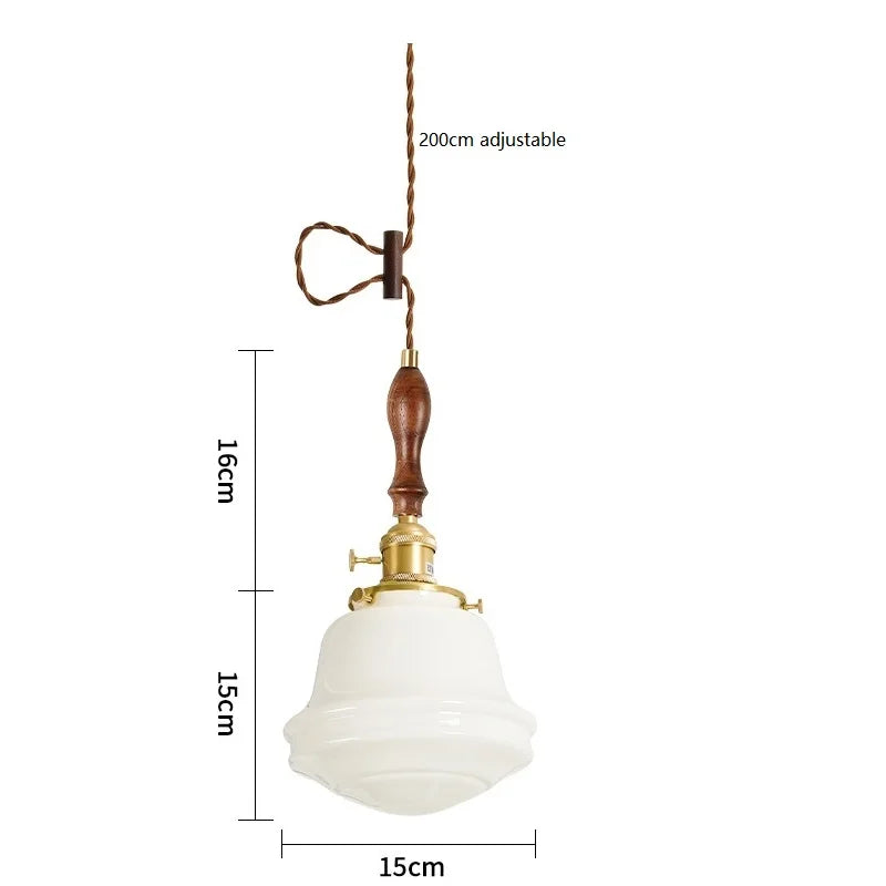 Axyaa White Glass LED Pendant Lamp Nordic Modern Hanglamp for Home, Bathroom, Bedroom