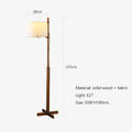 Axyaa Nordic Wood Fabric Shade LED Floor Lamp for Home Decor