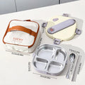 Axyaa Stainless Steel Lunch Box Set with Compartments - Portable and Leak-proof