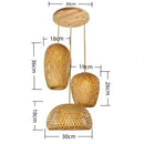 Axyaa Bamboo Woven Pendant Lamp - Natural Rattan Core LED Chandelier