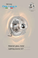 Axyaa Handblown Glass Wave Texture Wall Sconce with E27 Socket