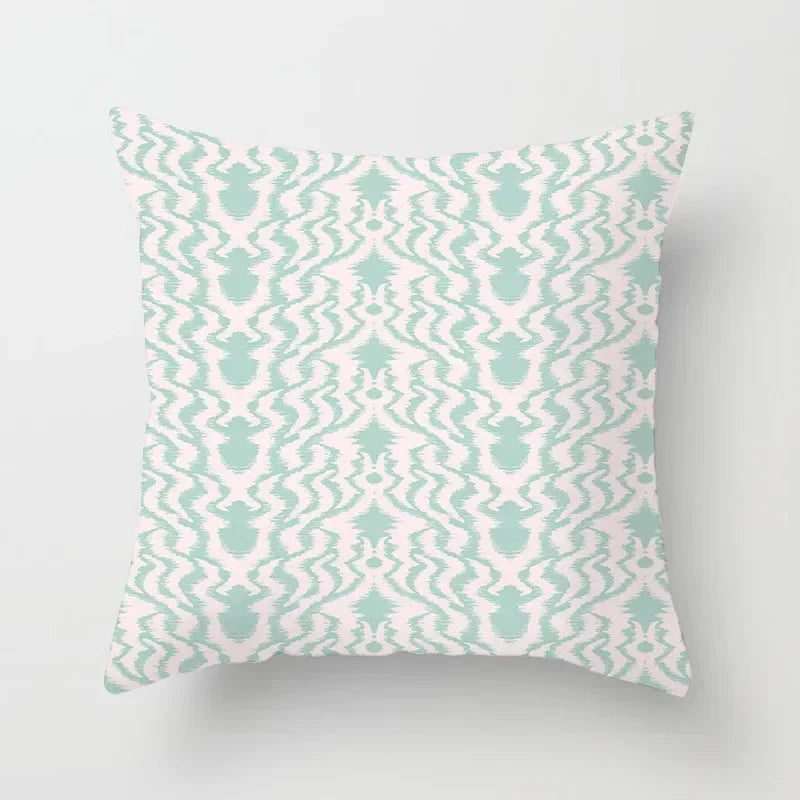 Modern Geometry Print Pillow Case for Home Decor by Axyaa - Mint Green Pillow Cover