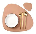Axyaa Triangle Oval PU Leather Placemats Set for Stylish Table Settings