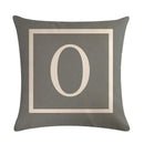 Axyaa Gray Alphabet Decorative Pillow Cover 45x45cm