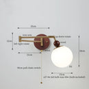 Axyaa White Pumpkin LED Wall Light - Swing Arm Nordic Modern Wandlamp
