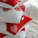 Axyaa Red Short Plush Valentine's Day Print Cushion Cover 45x45cm