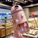 Axyaa Rabbit Ear Water Bottle with Straw - Cute, Portable, BPA-Free for Kids