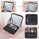 Axyaa Lighted Makeup Bag: LED Mirror, 3 Light Modes, Travel-Friendly