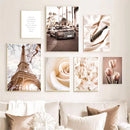 Rose Peony Flower Wall Art Painting Canvas Poster Modern Print Nordic Decor by Axyaa