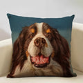 Axyaa Bullfighting Dog Cushion Cover - 45x45cm Linen Pillowcase for Home Decor