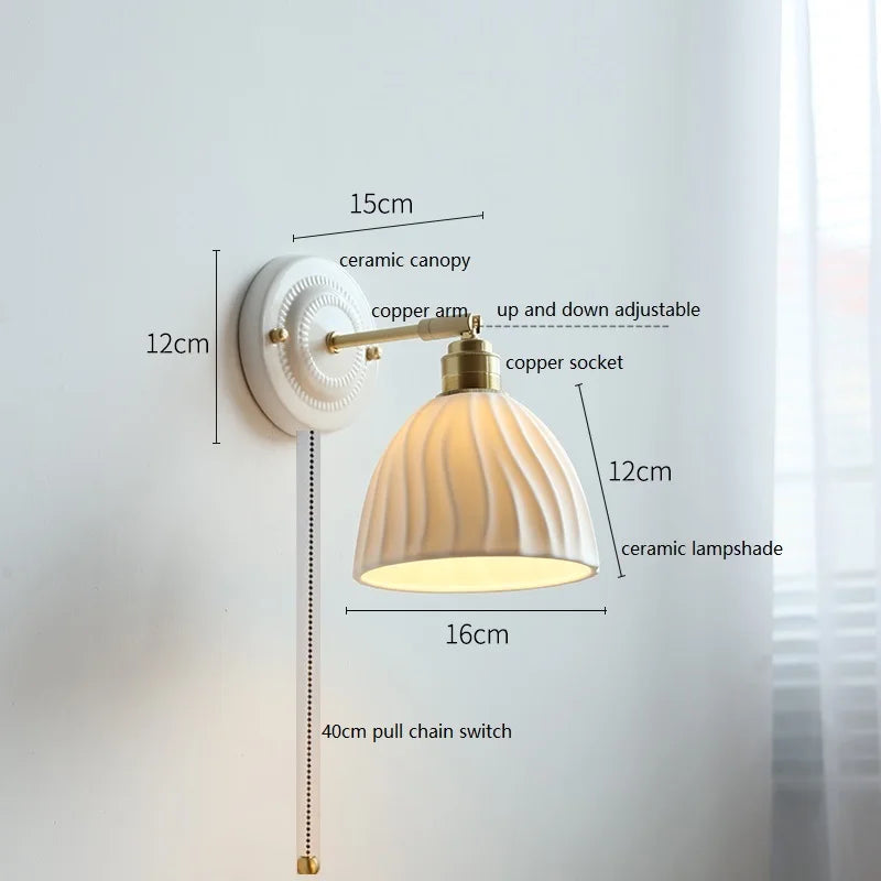 Axyaa Ceramic Wall Lamp LED Bathroom Mirror Stair Light Nordic Wandlamp