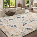 Axyaa Luxury Floral Retro-Style Living Room Carpet, Thick Soft Rug for Bedroom Décor