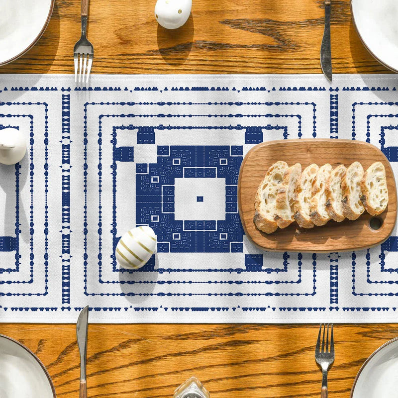 Axyaa Geometric Lines Pattern Table Runner for Dining and Coffee Table Decor