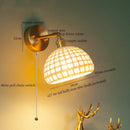 Axyaa Brass Ceramic LED Wall Light Bedside Lamp Modern Copper Arm Nordic style