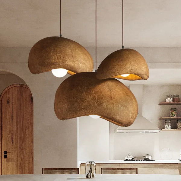 Axyaa Japanese Bread Resin Pendant Lights for Home Decor and Dining Room