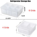 Axyaa Refrigerator Storage Box with 4/6 Grids - Kitchen Fresh-keeping and Drain Basket Organizer