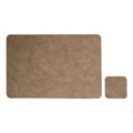 Axyaa Cowhide Grain Leather Placemats: Waterproof, Oilproof, Anti-skid Dinner Mats