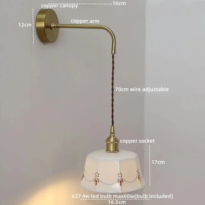 Axyaa Ceramic Hand-painted LED Wall Light Fixture for Modern Spaces