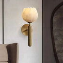Axyaa Art Deco Marble Flower Wall Lamp, Brass Lighting Fixtures for Home Décor