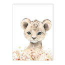 Nordic Elephant Lion Jungle Animals Nursery Canvas Print Set by Axyaa