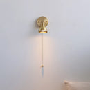 Axyaa Vintage Gold Brass LED Wall Lights Fixture Bedside Lamp