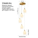 Axyaa Nordic Ceramic Petal Chandelier with LED - Adjustable Height, Ideal for Various Spaces