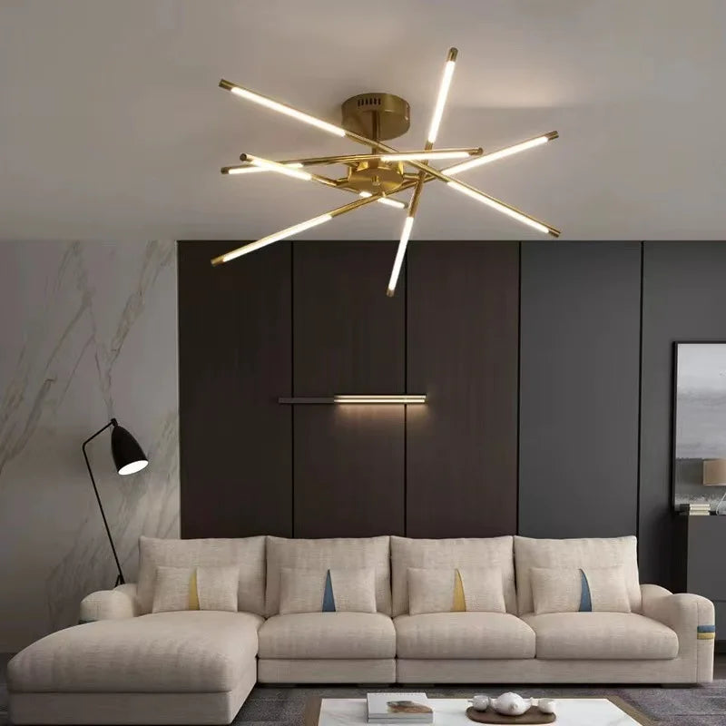 Axyaa Stick Shape Chandelier for Living Room LED Lighting Fixtures