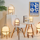 Axyaa Wood Standing Lamp: Modern & Simple Art Table Lighting for Living Room & Bedroom