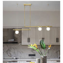 Axyaa Glass Globe Chandelier - Modern 3-Light Linear Ceiling Hanging Fixture