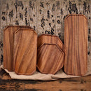 Axyaa Acacia Wood Multi-Shape Serving Tray for Fruit and Desserts