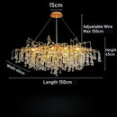 Axyaa Black Crystal Raindrop Chandelier for Elegant Living Space