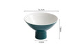 Axyaa High Foot Ceramic Dessert Bowl for Hotel and Restaurant - Artistic Snack Plate