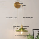 Axyaa White Glass LED Wall Lamp with Pull Chain Switch