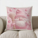 Axyaa Snowman Deer Gifts Pink Christmas Pillow Cover for Sofa Bedroom Car