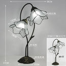 Axyaa Lotus Flower Tiffany Stained Glass Table Light Fixture, LED Bedroom Lamp