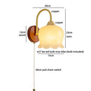 Axyaa Nordic LED Resin Flower Wall Lamps - Antique Brass Mirror Light for Home Decor