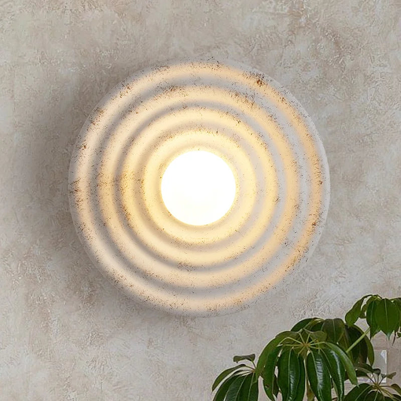Axyaa Round Circle Wall Lamp Japanese Style LED Light