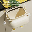 Axyaa Cream Wall-mounted Kitchen Trash Can with Lid for Food Waste