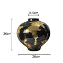 Axyaa Gold Foil Ceramic Vase for Flower Arrangement and Room Decor