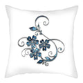 Axyaa Blue Flower Pattern Pillow Case