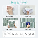 Axyaa 3D Green Tile Sticker, Self-adhesive Backsplash for Kitchen & Bathroom